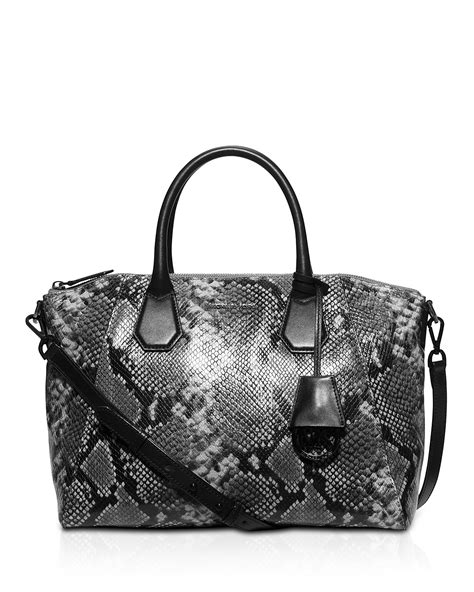 michael kors python embossed satchel|michael kors campbell.